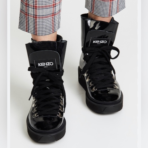 Kenzo Boots patent leather shearling interior. Never worn - Picture 2 of 5